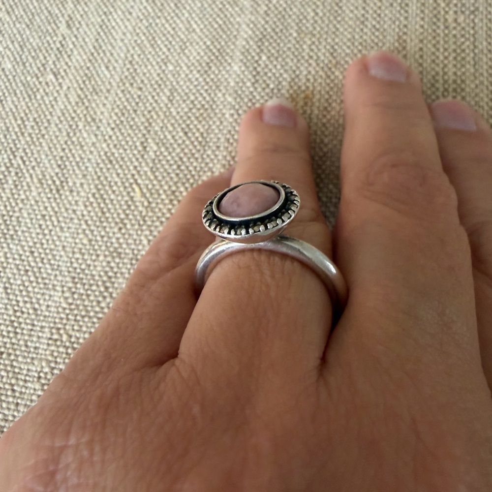 Pandora Silver Ring with Pink Stone - Picture 2 of 4